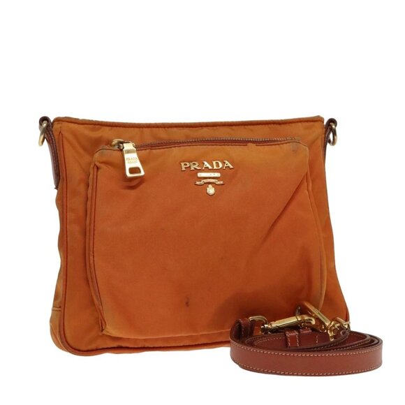 PRADA Shoulder Bag Nylon Orange Auth 79767 - Picture 1 of 16